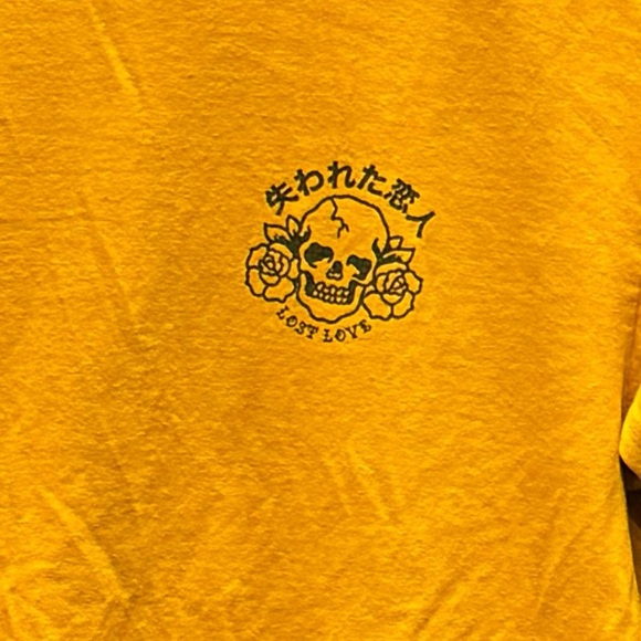 Creative empire lost love skull Yellow Long Sleeve Tee MEDIUM unisex - Picture 5 of 5